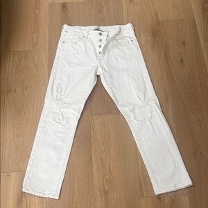 Citizens Of Humanity White Straight Leg Jeans
